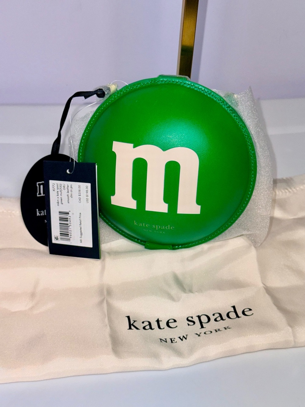kate spade Orange Coin Purse with Colorful Candy Lining